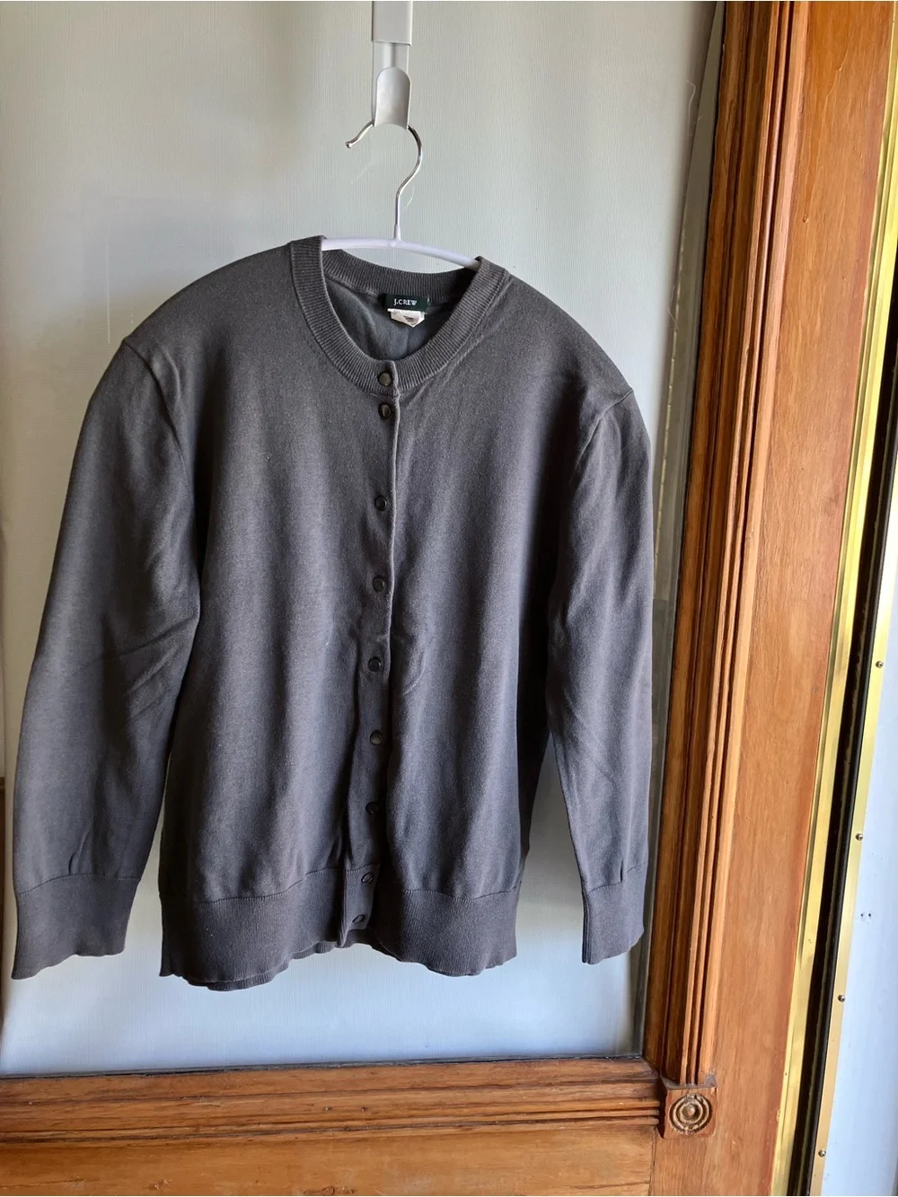 J. Crew Jackie Charcoal Gray Button-Front Cardigan